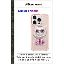 Delux Serisi Cihaz Örtüsü Telefon Kapağı Mobil Koruma iPhone 16 Pro Kedi Kılıf 3D