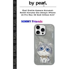 Özel Üretim Kamera Korumalı Renkli Koruma Göz Detaylı iPhone 16 Pro Max 3D Kedi Silikon Kılıf