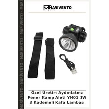Özel Üretim Aydınlatma Fener Kamp Aleti YH01 1W 3 Kademeli Kafa Lambası