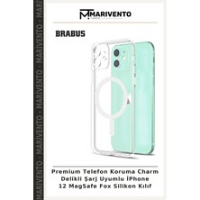 Premium Telefon Koruma Charm Delikli Şarj Uyumlu Iphone 12 Magsafe Fox Silikon Kılıf