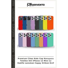 Premium Cihaz Kabı Cep Koruyucu Telefon Stil iPhone 12 Mini Içi Kadife Lansman Cappy Silikon Kılıf