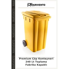Premium Çöp Konteyneri 240 Lt Toplama Fabrika Kapaklı