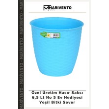 Özel Üretim Hasır Saksı 6,5 Lt No 5 Ev Hediyesi Yeşil Bitki Sever