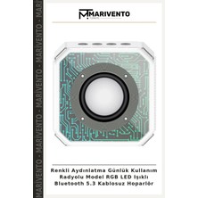 Renkli Aydınlatma Günlük Kullanım Radyolu Model Rgb LED Işıklı Bluetooth 5.3 Kablosuz Hoparlör