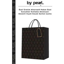 Özel Üretim Alternatif Paket Özel Sunumlar Kutlama Aksesuarı Desenli Siyah Küçük Karton Çanta