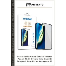Delux Serisi Cihaz Örtüsü Telefon Paneli Akıllı Örtü Infinix Hot 30I Temperli Cam Ekran Koruyucu 6d