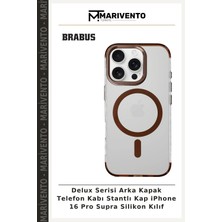 Delux Serisi Arka Kapak Telefon Kabı Stantlı Kap iPhone 16 Pro Supra Silikon Kılıf