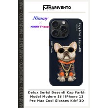 Delux Serisi Desenli Kap Farklı Model Modern Stil iPhone 13 Pro Max Cool Glasses Kılıf 3D