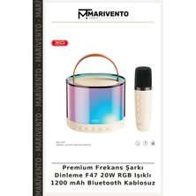 Premium Frekans Şarkı Dinleme F47 20W Rgb Işıklı 1200 Mah Bluetooth Kablosuz