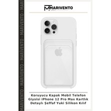 Koruyucu Kapak Mobil Telefon Giysisi iPhone 12 Pro Max Kartlık Detaylı Şeffaf Yuki Silikon Kılıf