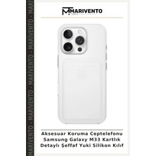 Aksesuar Koruma Ceptelefonu Samsung Galaxy M33 Kartlık Detaylı Şeffaf Yuki Silikon Kılıf