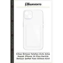Cihaz Örtüsü Telefon Zırhı Arka Kapak iPhone 14 Plus Kartlık Detaylı Şeffaf Yuki Silikon Kılıf