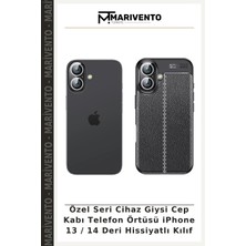 Özel Seri Cihaz Giysi Cep Kabı Telefon Örtüsü iPhone 13 / 14 Deri Hissiyatlı Kılıf
