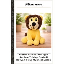 Premium Dekoratif Eşya Sarılma Yoldaşı Sevimli Hayvan Peluş Oyuncak Aslan