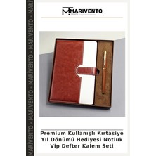 Premium Kullanışlı Kırtasiye Yıl Dönümü Hediyesi Notluk Vip Defter Kalem Seti