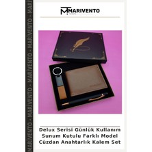 Delux Serisi Günlük Kullanım Sunum Kutulu Farklı Model Cüzdan Anahtarlık Kalem Set