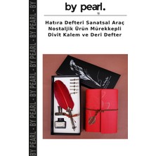 Hatıra Defteri Sanatsal Araç Nostaljik Ürün Mürekkepli Divit Kalem ve Deri Defter