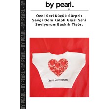 Özel Seri Küçük Sürpriz Sevgi Dolu Kalpli Giysi Seni Seviyorum Baskılı Tişört