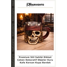 Premium Stil Sahibi Dikkat Çeken Dekoratif Objeler Kuru Kafa Korsan Kupa Bardak