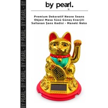 Premium Dekoratif Nesne Seans Objesi Masa Süsü Güneş Enerjili Sallanan Şans Kedisi - Maneki Neko