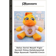 Delux Serisi Neşeli Figür Sevimli Peluş Koleksiyonluk Obje Oyuncak Tişörtlü Civciv