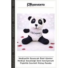 Hediyelik Oyuncak Özel Günler Hediye Seçeneği Seni Seviyorum Tişörtlü Sevimli Peluş Panda