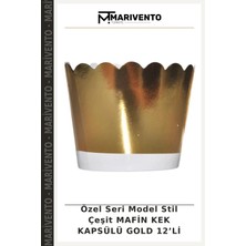 Özel Seri Model Stil Çeşit Mafin Kek Kapsülü Gold 12’li