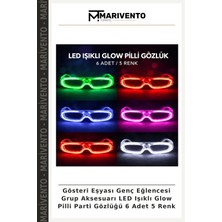 Gösteri Eşyası Genç Eğlencesi Grup Aksesuarı LED Işıklı Glow Pilli Parti Gözlüğü 6 Adet 5 Renk