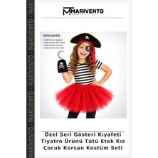 Özel Seri Gösteri Kıyafeti Tiyatro Ürünü Tütü Etek Kız Çocuk Korsan Kostüm Seti