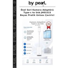 Özel Seri Kamera Adaptörü Type-C To USB JH01515 Beyaz Pratik Unisex Çevirici