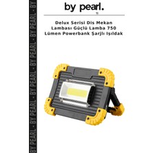 Delux Serisi Dis Mekan Lambası Güçlü Lamba 750 Lümen Powerbank Şarjlı Işıldak