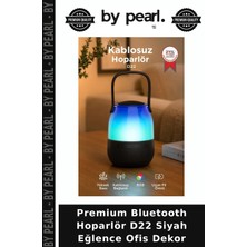 Premium Bluetooth Hoparlör D22 Siyah Eğlence Ofis Dekor