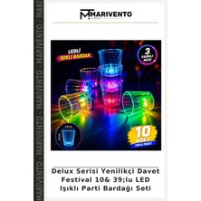 Delux Serisi Yenilikçi Davet Festival 10& 39;lu LED Işıklı Parti Bardağı Seti