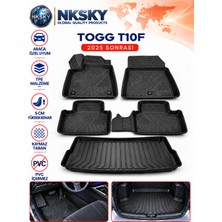 Nksky Togg T10F 2025 ve Sonrası Araca Özel 5d Havuzlu Paspas ve Bagaj Havuzu Seti Yüksek Bariyerli Su Geçirmez Dayanıklı Tpe