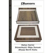 Delux Serisi Düzenleyici Obje Sunum Ahşap Derili Kutu