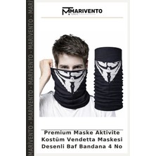 Premium Maske Aktivite Kostüm Vendetta Maskesi Desenli Baf Bandana 4 No