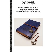 Delux Serisi Hatıralar Sevgiliye Hediye Not Defteri Pusula Deri Defter