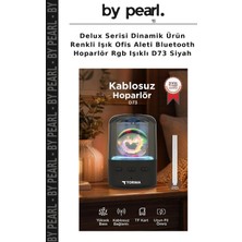 Delux Serisi Dinamik Ürün Renkli Işık Ofis Aleti Bluetooth Hoparlör Rgb Işıklı D73 Siyah