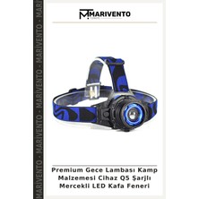 Premium Gece Lambası Kamp Malzemesi Cihaz Q5 Şarjlı Mercekli LED Kafa Feneri