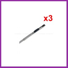 Bezos Metal Dar Maket Bıçağı Ince Falçata 9mm 3 Adet BEZ10