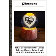 Delux Serisi Romantik Lamba Çalışma Masası Salon Süsü Usb& 039;LI Dönen Cam Küre