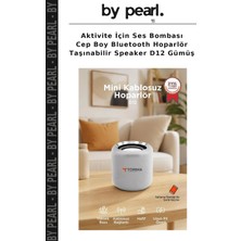 Aktivite Için Ses Bombası Cep Boy Bluetooth Hoparlör Taşınabilir Speaker D12 Gümüş
