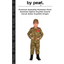 Premium Kamuflaj Pantolon Parti Kostümü Eğitici Kıyafet Sword Çocuk Asker Kıyafeti Single
