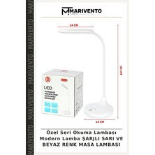 Özel Seri Okuma Lambası Modern Lamba Şarjlı Sarı ve Beyaz Renk Masa Lambası