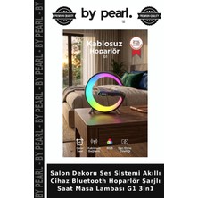 Salon Dekoru Ses Sistemi Akıllı Cihaz Bluetooth Hoparlör Şarjlı Saat Masa Lambası G1 3in1