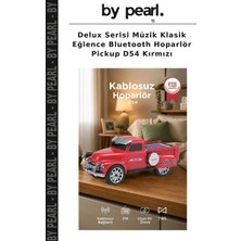 Delux Serisi Müzik Klasik Eğlence Bluetooth Hoparlör Pickup D54 Kırmızı