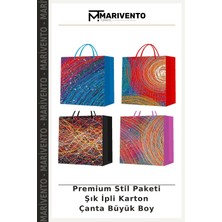 Premium Stil Paketi Şık Ipli Karton Çanta Büyük Boy