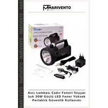 Avcı Lambası Çadır Feneri Seyyar Işık 30W Güçlü LED Fener Yüksek Parlaklık Güvenlik Kullanımı