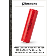 Özel Üretim Hobi Pili 18650 2450MAH 3.7V Li-Ion Şarj Edilebilir Pil WT-INR18650