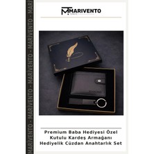 Premium Baba Hediyesi Özel Kutulu Kardeş Armağanı Hediyelik Cüzdan Anahtarlık Set